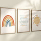 Set of 3 You Are My Sunshine Nursery Art Prints, Sun, Rainbow Nursery Wall Art, Nursery Decor, Play Room, Baby Room Ideas, 081