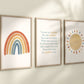 Set of 3 You Are My Sunshine Nursery Art Prints, Sun, Rainbow Nursery Wall Art, Nursery Decor, Play Room, Baby Room Ideas, 081