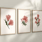Boho Floral Set of 3 Nursery Art Prints, Butterfly Nursery Wall Art, Pink Nursery Decor, Play Room, Girl Baby Room Ideas, 070