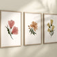 Boho Floral Set of 3 Nursery Art Prints, Modern Nursery Wall Art, Neutral Nursery Decor, Play Room, Girl Baby Room Ideas, 074