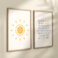You Are My Sunshine Set of 2 Nursery Prints, Boho Nursery Wall Art, You are my Sunshine Artwork, Watercolor Nursery Art, Boho Artwork, 084