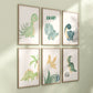 Dinosaur Set of 6 Nursery Art Prints, Boy Nursery Wall Art Blue Green, Dino Nursery Decor, Play Room, Boy Baby Ideas, Kids room, roar,087