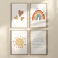 You Are My Sunshine Set of 4 Nursery Art Prints, Sun, Rainbow Nursery Wall Art, Nursery Decor, Play Room, Baby Room Ideas, 094
