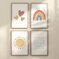 You Are My Sunshine Set of 4 Nursery Art Prints, Sun, Rainbow Nursery Wall Art, Nursery Decor, Play Room, Baby Room Ideas, 094