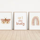 Boho Butterfly Rainbow, Isn't She Lovely, Set of 3 Nursery Art Prints, Butterfly Nursery Wall Art, Play Room, Girl Baby Room Ideas, 040