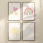 Pastel You Are My Sunshine Set of 4 Nursery Art Prints, Sun, Rainbow Nursery Wall Art, Nursery Decor, Play Room, Baby Room Ideas, 093