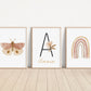 Personalized Boho Butterfly Floral, Set of 3 Nursery Art Prints, Butterfly Nursery Wall Art, Play Room, Girl Baby Room Ideas, 099