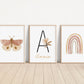 Personalized Boho Butterfly Floral, Set of 3 Nursery Art Prints, Butterfly Nursery Wall Art, Play Room, Girl Baby Room Ideas, 099