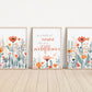 Set of 3 Pastel Wildflowers Floral Art Prints, Leaf Art, Botanical, Bloom Bouquet, Nursery Decor, Play Room, Girl Baby Room Ideas 101