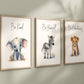 Set of 3 Safari Animal Nursery Prints, Jungle Animals, Inspiration, Boy Nursery Wall Art, Shower Gift, Printed, 100