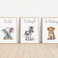 Set of 3 Safari Animal Nursery Prints, Jungle Animals, Inspiration, Boy Nursery Wall Art, Shower Gift, Printed, 100
