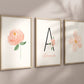 Personalized Blush Floral Set of 3 Nursery Art Prints, Pink Nursery Wall Art, Nursery Decor, Play Room, Girl Baby Room Ideas, 106
