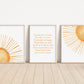 Set of 3 Boho Sun Watercolor Nursery Art Prints, You Are My Sunshine, Gender Neutral, Boy Nursery Wall Art, Baby Shower Gift, Printed, 123