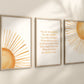 Set of 3 Boho Sun Watercolor Nursery Art Prints, You Are My Sunshine, Gender Neutral, Boy Nursery Wall Art, Baby Shower Gift, Printed, 123
