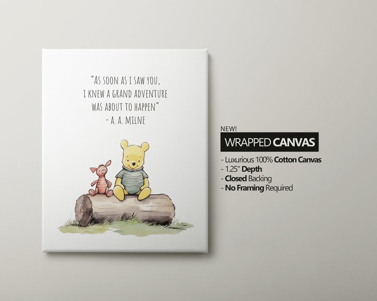 Set of 2 Classic Winnie-the-Pooh Nursery art prints, Gender Neutral Nursery, Winnie-the-Pooh inspirational quotes, new baby gift, 119