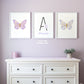 Personalized Purple Butterflies Set of 3 Nursery Art Prints, Butterfly Wall Art, Glitter Nursery Decor, Play Room, Girl Baby Room Ideas, 107