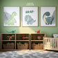Dinosaur Set of 3 Nursery Art Prints, Boy Nursery Wall Art Blue Green, Dino Nursery Decor, Play Room, Boy Baby Ideas, Kids room, roar,006