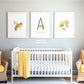 Personalized Set of 3 Boho Floral Bee Art Prints, Bumble Bee, Yellow Nursery Wall Art, Nursery Decor, Play Room, Baby Room Ideas, 113