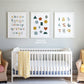 Set of 3 Alphabet and Shapes Nursery Art Prints, Education Wall Decor, Boys Nursery, Nursery Decor, Play Room, Baby Boy Room Ideas 062