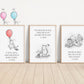 Set of 3 Classic Winnie-the-Pooh Nursery art prints, Gender Neutral Nursery, B&W, Winnie-the-Pooh inspirational quotes, new baby gift, 132