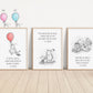 Set of 3 Classic Winnie-the-Pooh Nursery art prints, Gender Neutral Nursery, B&W, Winnie-the-Pooh inspirational quotes, new baby gift, 132