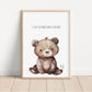 Teddy Bear Watercolor Nursery Art Prints, Baby Shower Gift, Nursery Wall Art, Nursery Decor, Baby Room Idea, Nursery sleep quote print, 141