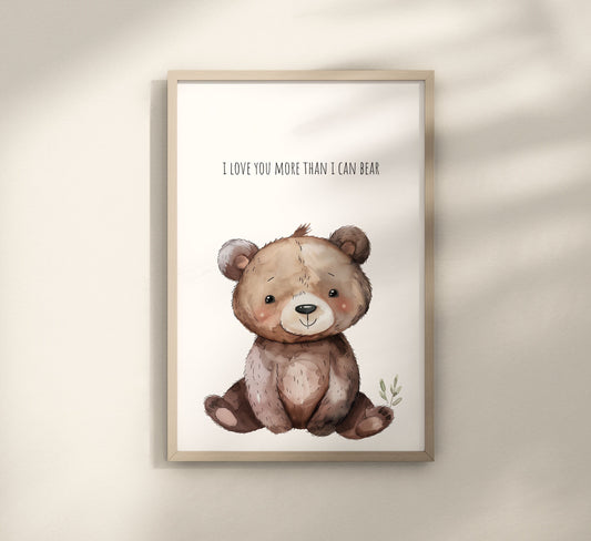Teddy Bear Watercolor Nursery Art Prints, Baby Shower Gift, Nursery Wall Art, Nursery Decor, Baby Room Idea, Nursery sleep quote print, 141