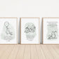 Set of 3 Classic Winnie-the-Pooh Nursery art prints, Gender Neutral Nursery, Winnie-the-Pooh inspirational quotes, new baby gift, 144