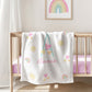 Personalized Pastel Rainbow Nursery Blanket, Sun, Hearts, Colorful, Nursery Decor, Baby Shower Gift, Gender Neutral