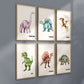 Set of 6 Dinosaur Art Prints, Kids Gallery Wall Set, Dinosaur Wall Art, Dinosaur Nursery, Boys Room Dinosaur Decor, Kids Room Wall Art, 145