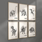 Set of 6 Dinosaur Art Prints, Kids Gallery Wall Set, Dinosaur Wall Art, Dinosaur Nursery, Boys Room Dinosaur Decor, Kids Room Wall Art, 146
