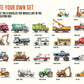 Set of 6 Construction Vehicle Prints, Kids Gallery Wall Set, Truck Wall Art, Fire Truck Nursery, Watercolor Painting, Dump Truck Decor, 147