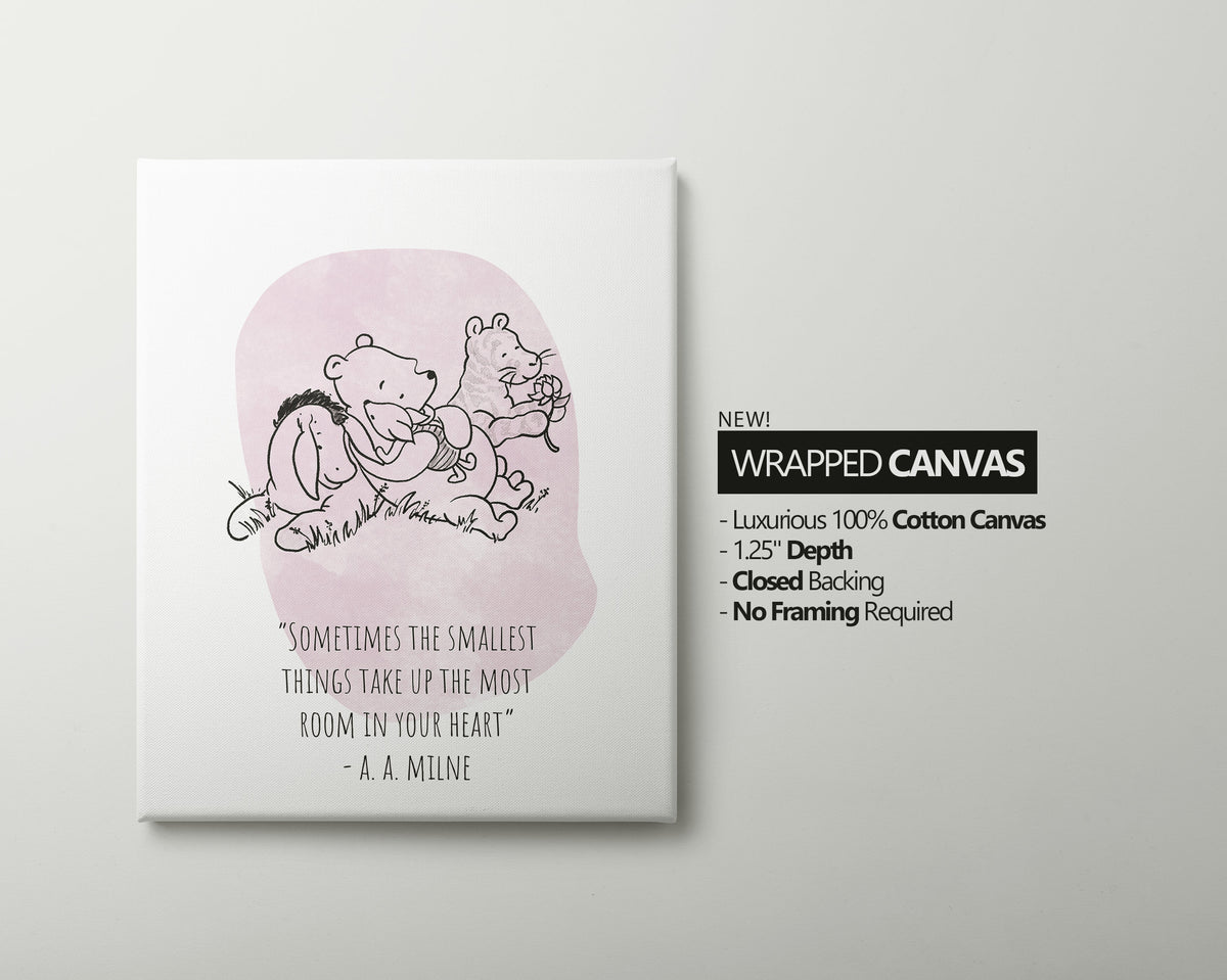 Set of 3 Classic Winnie-the-Pooh Nursery art prints, Gender Neutral Nursery, Winnie-the-Pooh inspirational quotes, new baby gift, 144