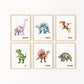 Set of 6 Dinosaur Art Prints, Kids Gallery Wall Set, Dinosaur Wall Art, Dinosaur Nursery, Boys Room Dinosaur Decor, Kids Room Wall Art, 145