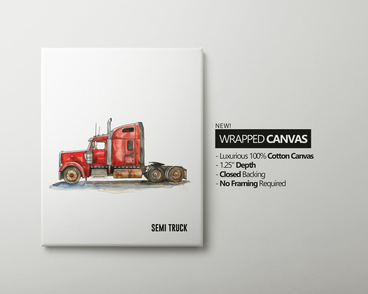 Set of 3 Construction Vehicle Prints, Kids Gallery Wall Set, Truck Wall Art, Fire Truck Nursery, Watercolor Painting, Dump Truck Decor, 147