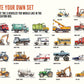 Set of 3 Construction Vehicle Prints, Kids Gallery Wall Set, Truck Wall Art, Fire Truck Nursery, Watercolor Painting, Dump Truck Decor, 147