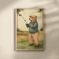 Bear Playing Golf Watercolor Art Print, Baby Shower Gift, Golf Theme Nursery Wall Art, Nursery Decor, 151