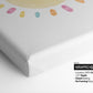Set of 3 Nursery Art Prints with Pastel Rainbow, Sun and Hearts