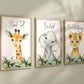 Set of 3 Safari Animal Nursery Art Prints