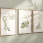 Set of 3 Classic Winnie-the-Pooh Nursery Art Prints, Green