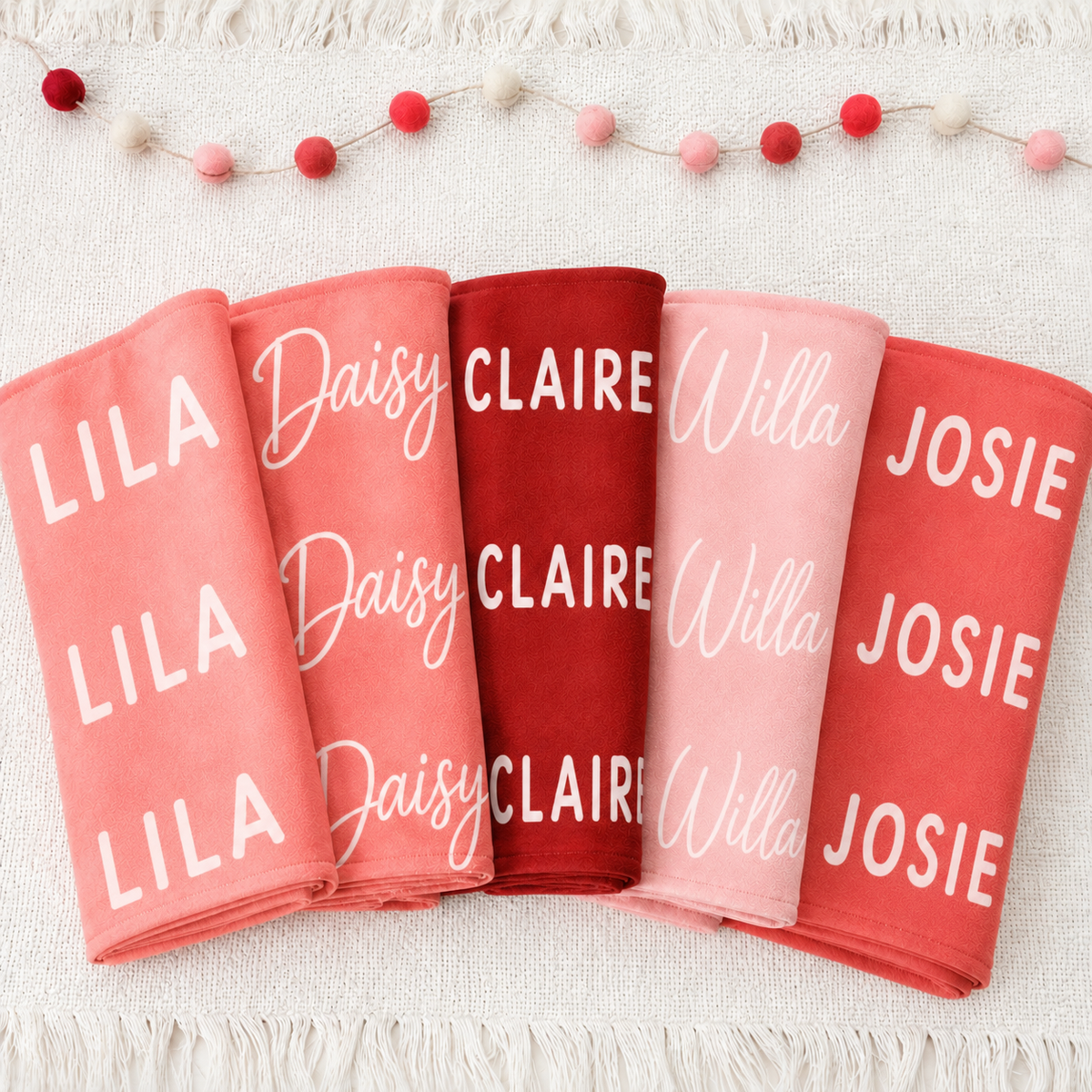 Berry Blush Baby Name Blanket