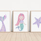 Pastel Mermaid Set of 3 Prints