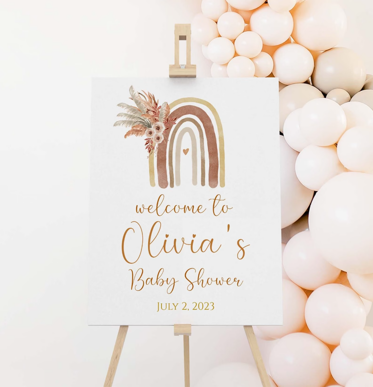 Boho Rainbow Welcome Sign Foam Board