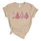 Pink Christmas Trees Graphic T-Shirt